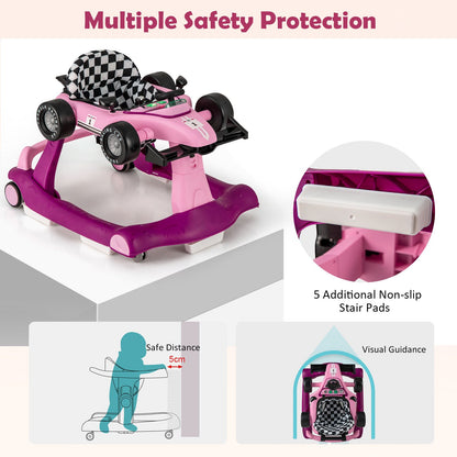 4-In-1 Baby Push Walker with Adjustable Height and Speed