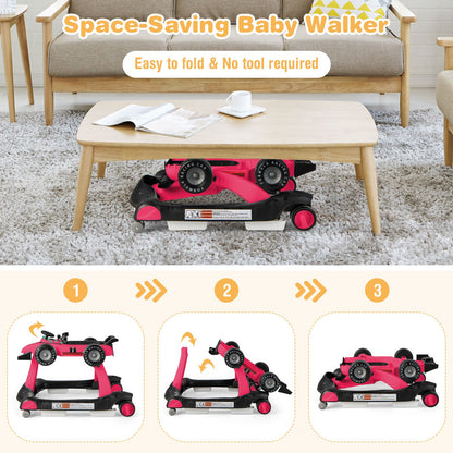4-In-1 Baby Push Walker with Adjustable Height and Speed