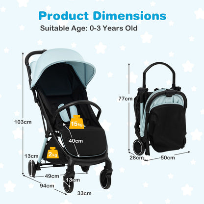 Lightweight Baby Stroller with Detachable Seat Cover