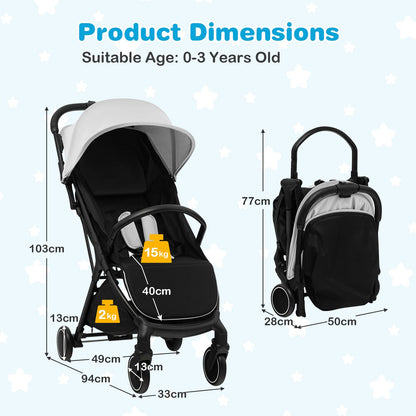 Lightweight Baby Stroller with Detachable Seat Cover