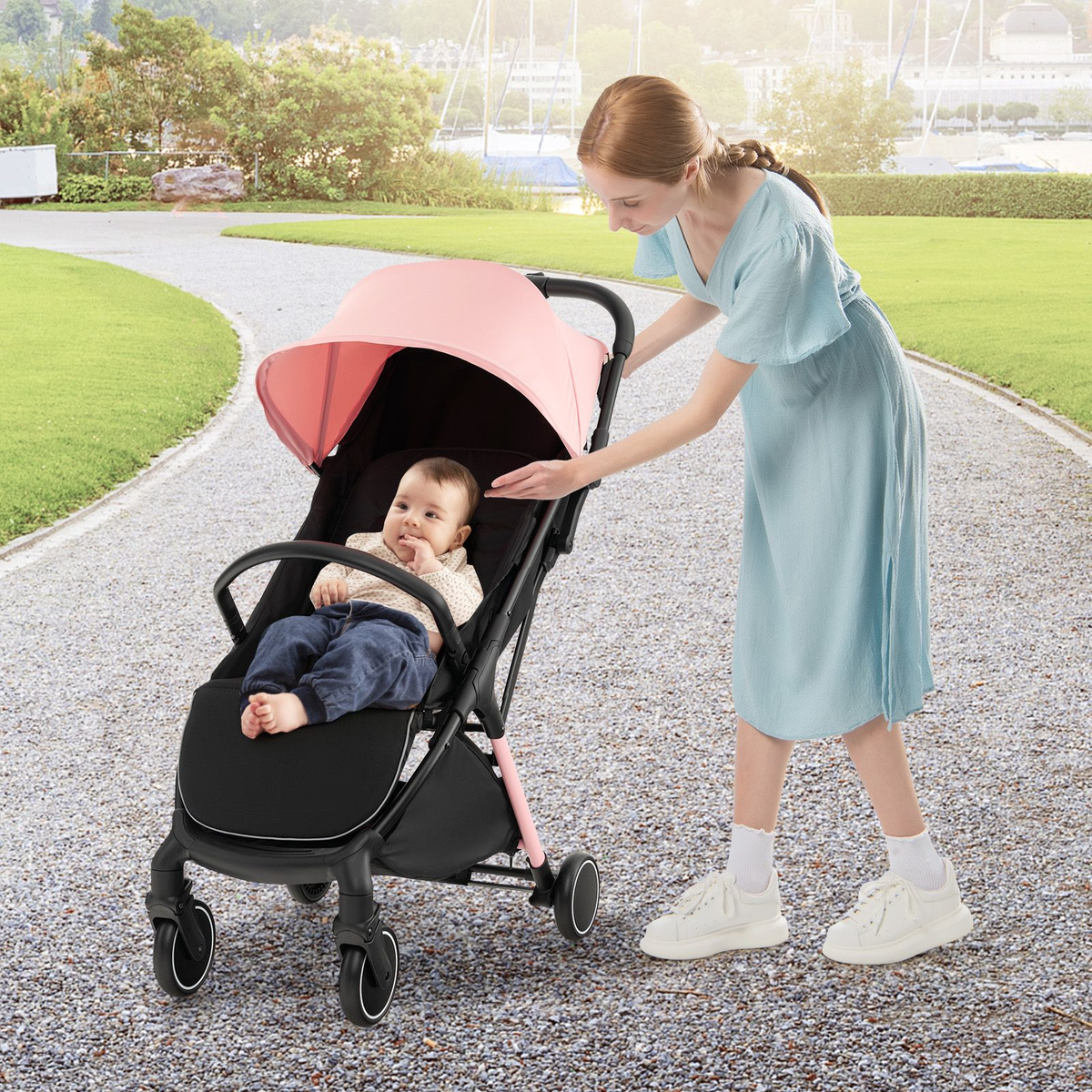 Lightweight Baby Stroller with Detachable Seat Cover