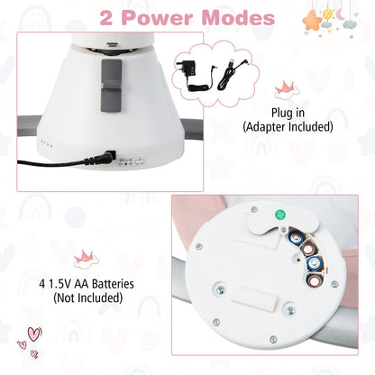 Baby Bouncer with 5 Swing Speeds and Built-In 17 Music for Newborn