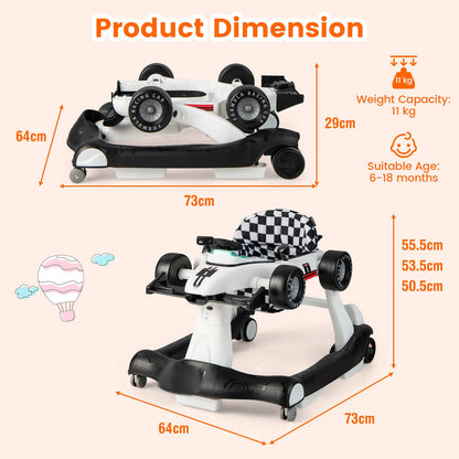 4-In-1 Baby Push Walker with Adjustable Height and Speed