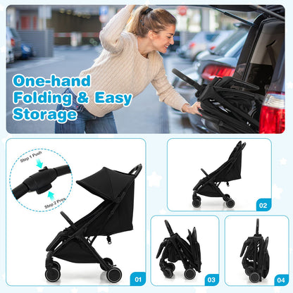 Lightweight Baby Stroller with Detachable Seat Cover