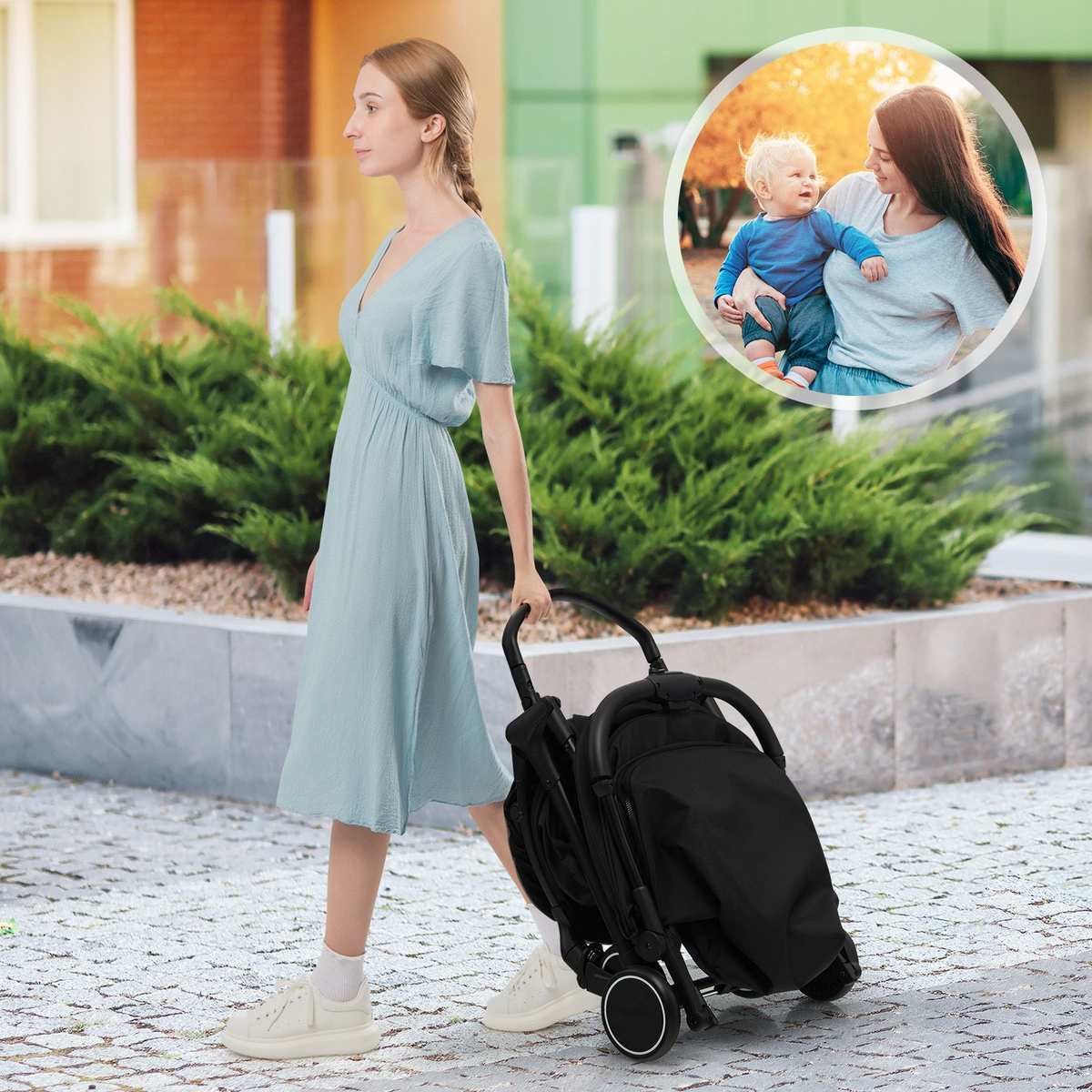 Lightweight Baby Stroller with Detachable Seat Cover