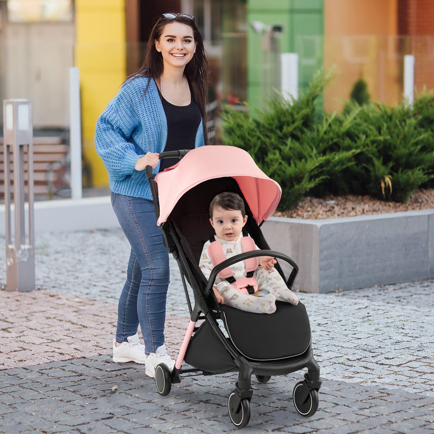 Lightweight Baby Stroller with Detachable Seat Cover