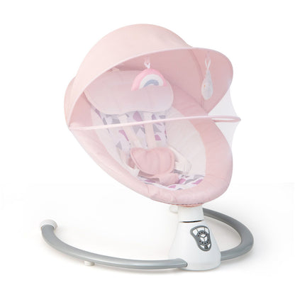 Baby Bouncer with 5 Swing Speeds and Built-In 17 Music for Newborn