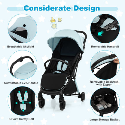 Lightweight Baby Stroller with Detachable Seat Cover